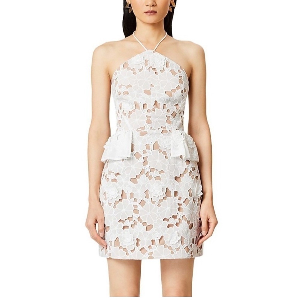 Elliatt White Peplum Halter Dress for Weddings